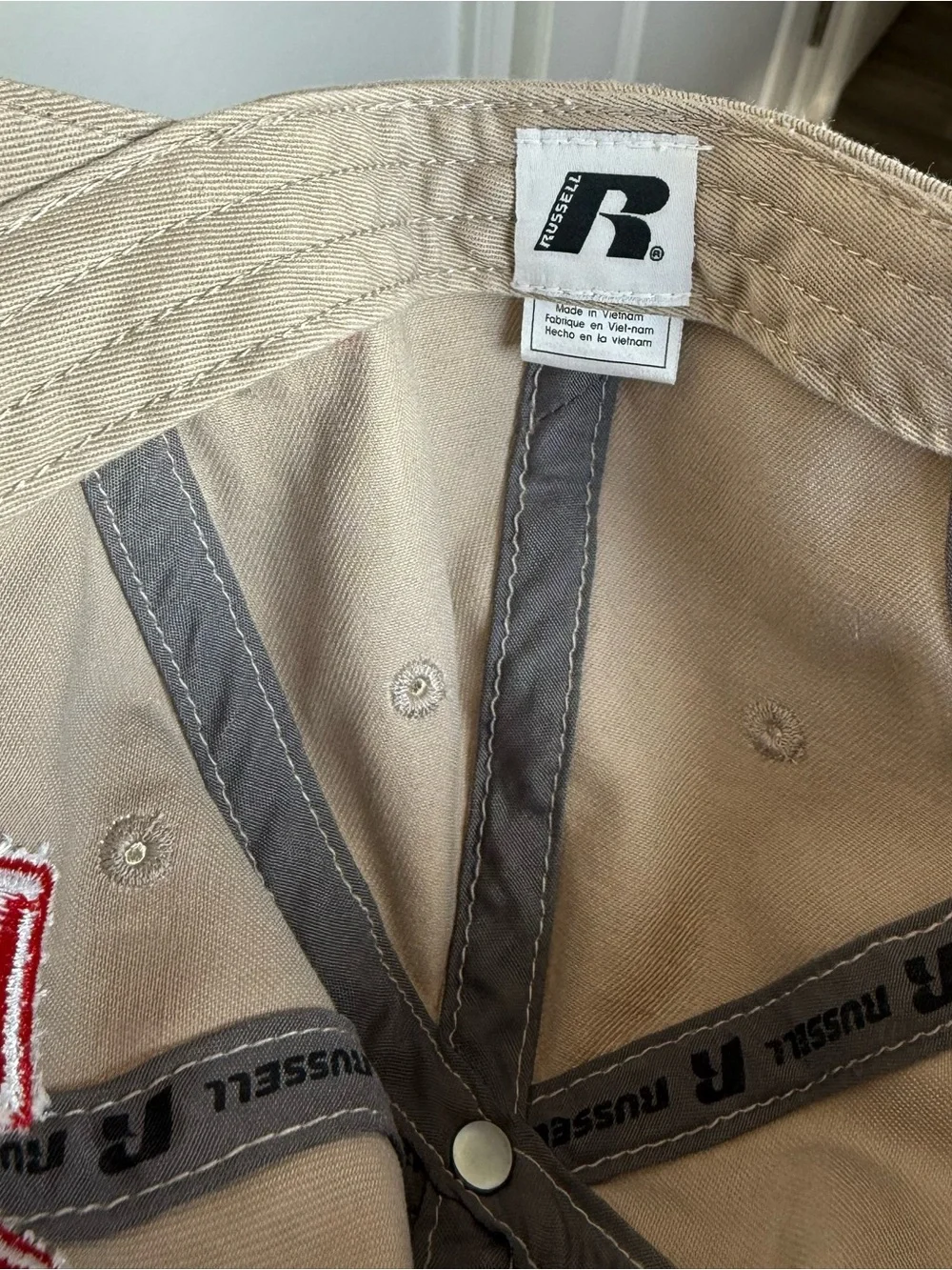 Russell Athletic Beige Nebraska Huskers Cap with Red Embroidery